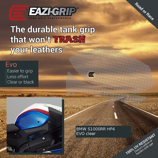2009 - 2014 BMW S1000RR & HP4 - Eazi-Grip Evo Tank Traction Pads - Clear 4 Piece Set