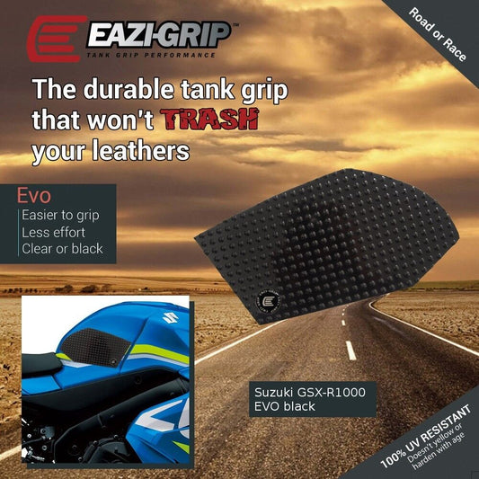2017 + Suzuki GSX-R1000 Eazi-Grip Evo Tank Traction Pads GSXR 1000 GSX-R 1000R - Black