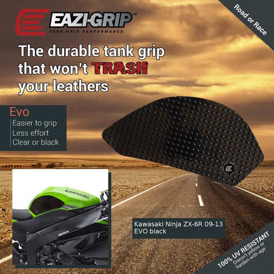 2009 - 2012 Kawasaki ZX6R Eazi-Grip Evo Tank Grips Traction Pads ZX-6R - Black