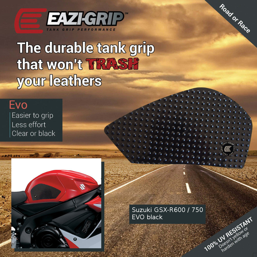 2011 + Suzuk GSX-R 600 Eazi-Grip EVO Tank Traction Pads GSX-R600 GSXR - Black