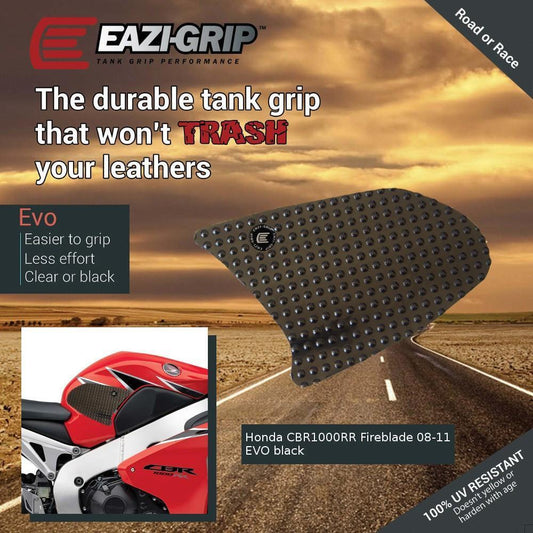 2008 - 2011 Honda CBR1000RR - Eazi-Grip Evo Tank Grips Traction Pads CBR 1000RR - Black