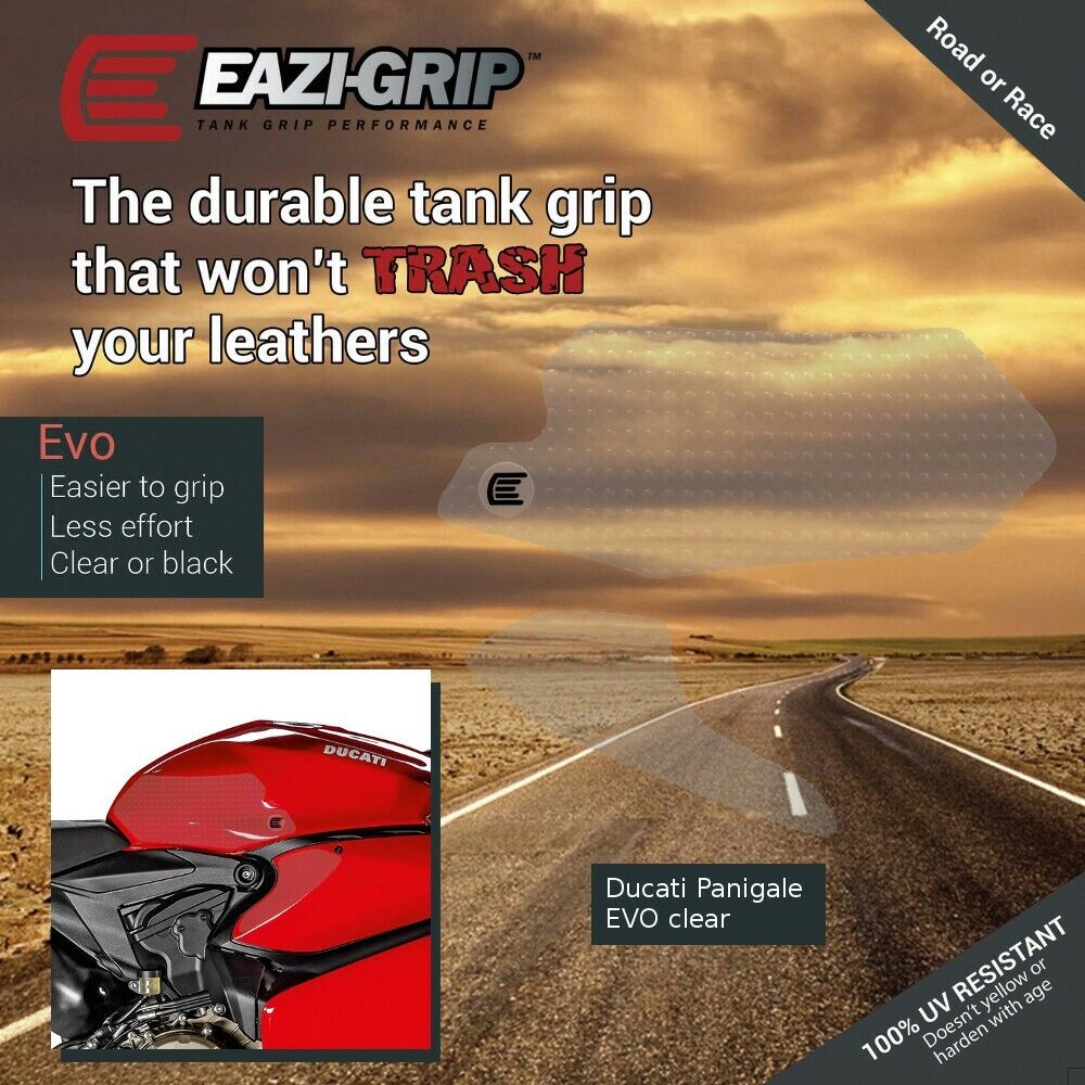Ducati Panigale - Eazi-Grip Evo Tank Grips Traction Pads 899 959 1199 1299 - Clear