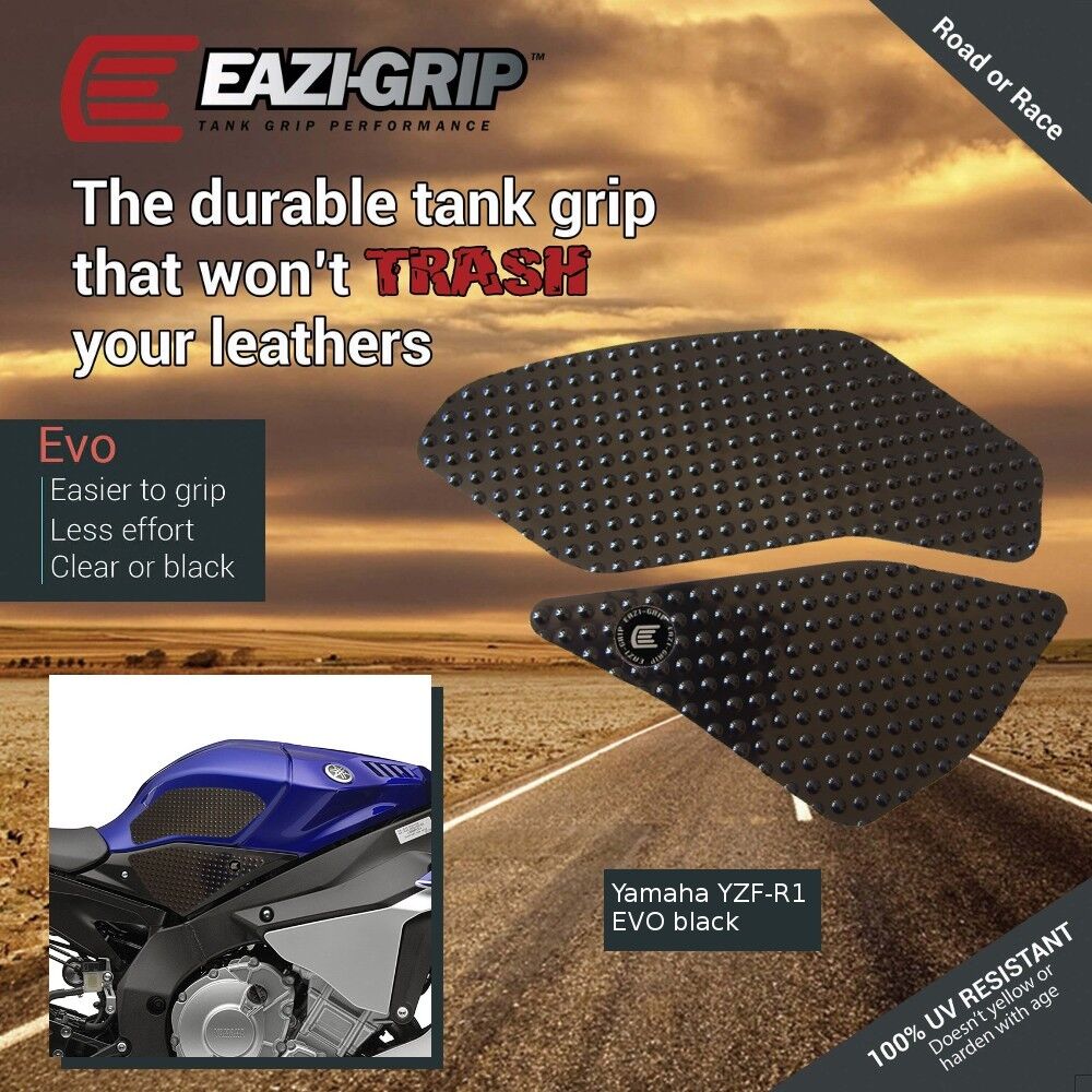 2015 - 2019 Yamaha R1 Eazi-Grip Evo Tank Grips Traction Pads R1M R1S - Black