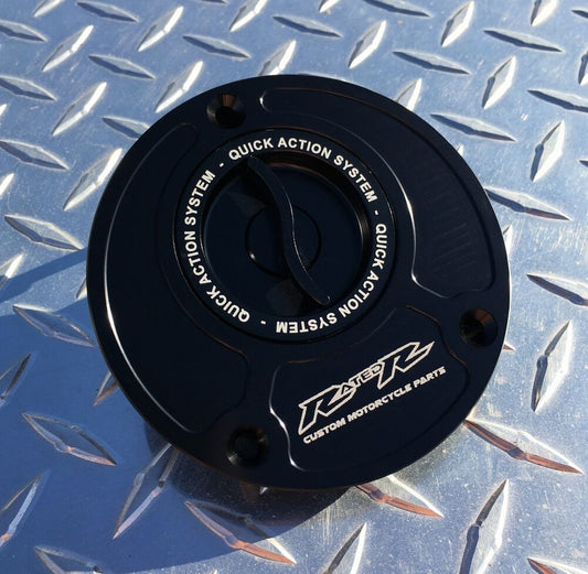 Suzuki Quick Release Fuel Gas Cap - GSXR 600 750 1000 SV650 SV1000 DL 650 GSF GSR GSXS Hayabusa ~  Black
