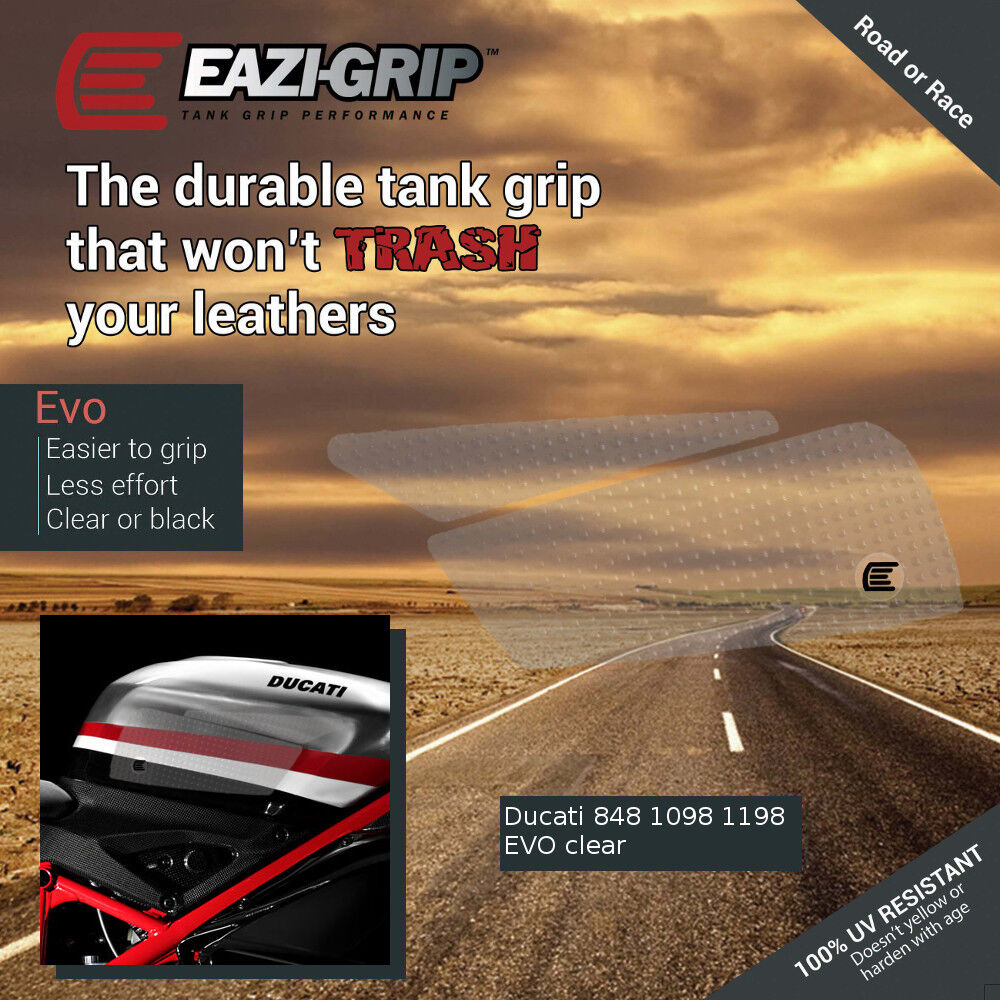 Ducati 848 1098 1198 - Eazi-Grip Evo Tank Grips Traction Pads - 848 STREETFIGHTER EVO - Clear
