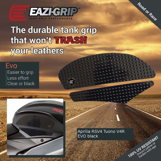 2009 - 2020 Aprilia RSV4 - Eazi-Grip Evo Tank Grips Traction Pads RF RR Tuono V4R - Black