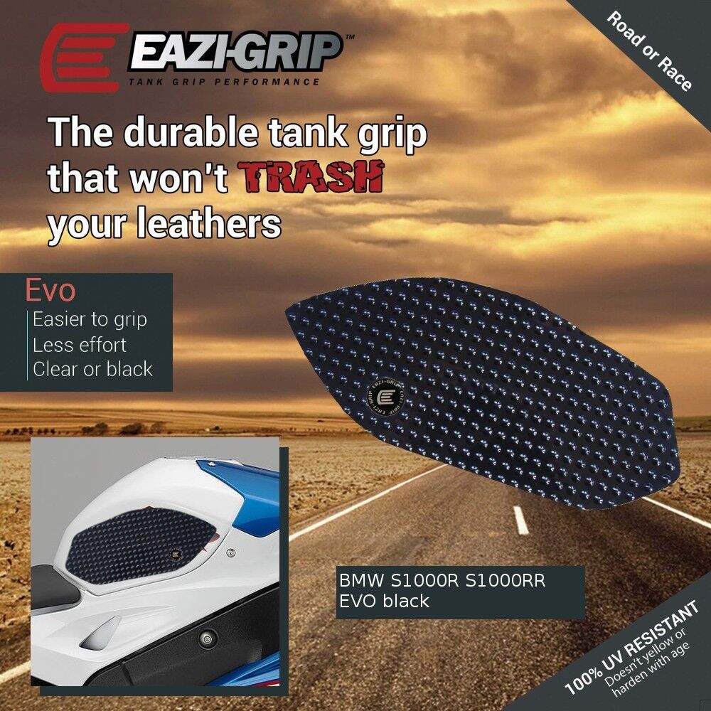 2009 - 2014 BMW S1000RR / HP4 / S1000R - Eazi-Grip Evo Tank Grips  Traction Pads - Black