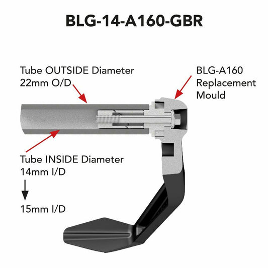GBRacing Brake Lever Guard / Protector Universal 14mm to 15mm I.D. Handlebars GB